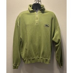 Tommy Bahama Relax 1/4 Zip Pullover Sweatshirt Green Mock Neck‎ Marlin Logo XL